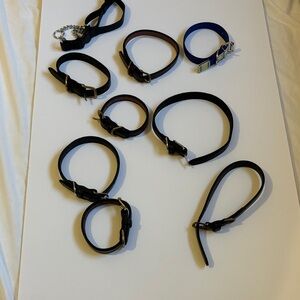 Mixed Leather Dog Collars in Black, Brown & Navy